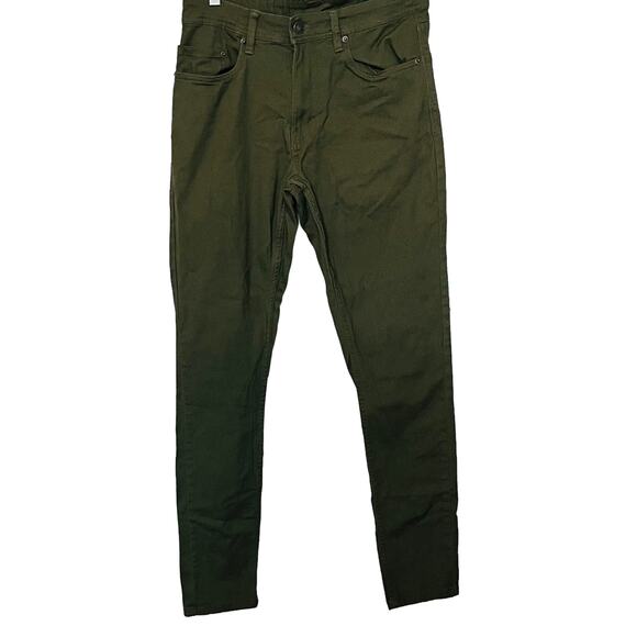 JACHS NY MID-RISE SLIM FIT TWILL PANTS, MENS, 30/32, ARMY GREEN, STRETCH - Picture 1 of 11